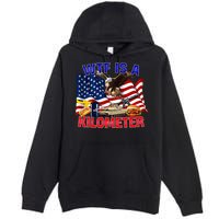 The Bald Eagle American Flag Wtf Is A Kilometer Premium Pullover Hoodie
