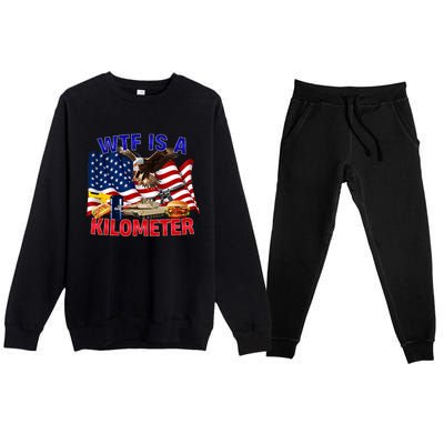 The Bald Eagle American Flag Wtf Is A Kilometer Premium Crewneck Sweatsuit Set