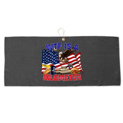The Bald Eagle American Flag Wtf Is A Kilometer Large Microfiber Waffle Golf Towel