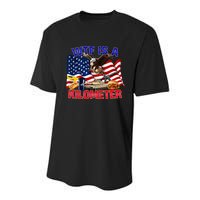 The Bald Eagle American Flag Wtf Is A Kilometer Youth Performance Sprint T-Shirt