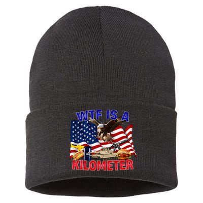 The Bald Eagle American Flag Wtf Is A Kilometer Sustainable Knit Beanie
