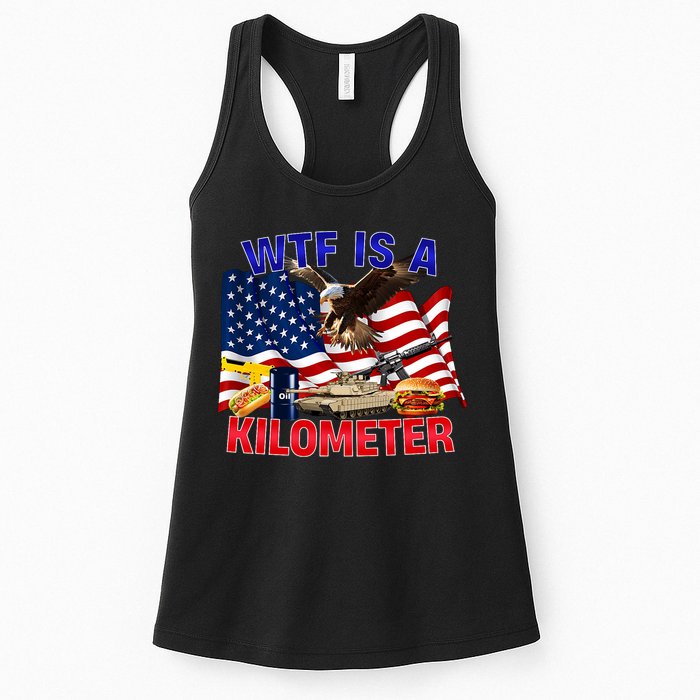 The Bald Eagle American Flag Wtf Is A Kilometer Womens Tank Top