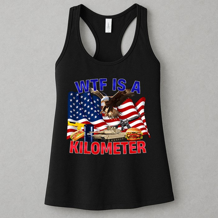 The Bald Eagle American Flag Wtf Is A Kilometer Womens Tank Top