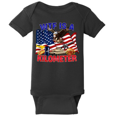 The Bald Eagle American Flag Wtf Is A Kilometer Baby Bodysuit