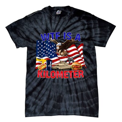 The Bald Eagle American Flag Wtf Is A Kilometer Tie-Dye T-Shirt