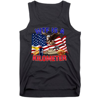 The Bald Eagle American Flag Wtf Is A Kilometer Tank Top