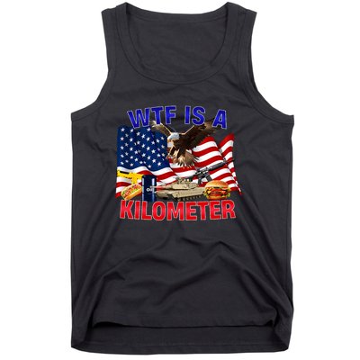 The Bald Eagle American Flag Wtf Is A Kilometer Tank Top