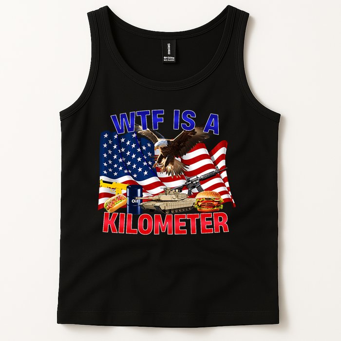 The Bald Eagle American Flag Wtf Is A Kilometer Tank Top