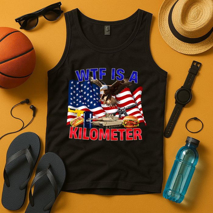 The Bald Eagle American Flag Wtf Is A Kilometer Tank Top