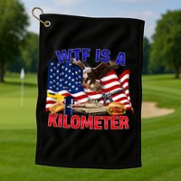 The Bald Eagle American Flag Wtf Is A Kilometer Golf Towel