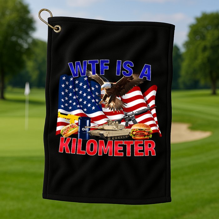 The Bald Eagle American Flag Wtf Is A Kilometer Golf Towel