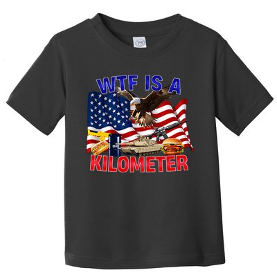 The Bald Eagle American Flag Wtf Is A Kilometer Toddler T-Shirt