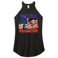 The Bald Eagle American Flag Wtf Is A Kilometer Women's Perfect Tri Rocker Tank