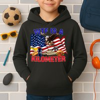 The Bald Eagle American Flag Wtf Is A Kilometer Kids Hoodie