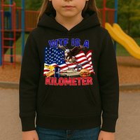 The Bald Eagle American Flag Wtf Is A Kilometer Kids Hoodie