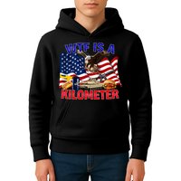 The Bald Eagle American Flag Wtf Is A Kilometer Kids Hoodie