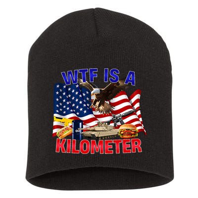 The Bald Eagle American Flag Wtf Is A Kilometer Short Acrylic Beanie
