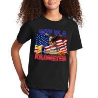 The Bald Eagle American Flag Wtf Is A Kilometer Kids T-Shirt