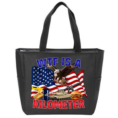 The Bald Eagle American Flag Wtf Is A Kilometer Zip Tote Bag