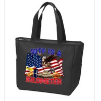 The Bald Eagle American Flag Wtf Is A Kilometer Zip Tote Bag