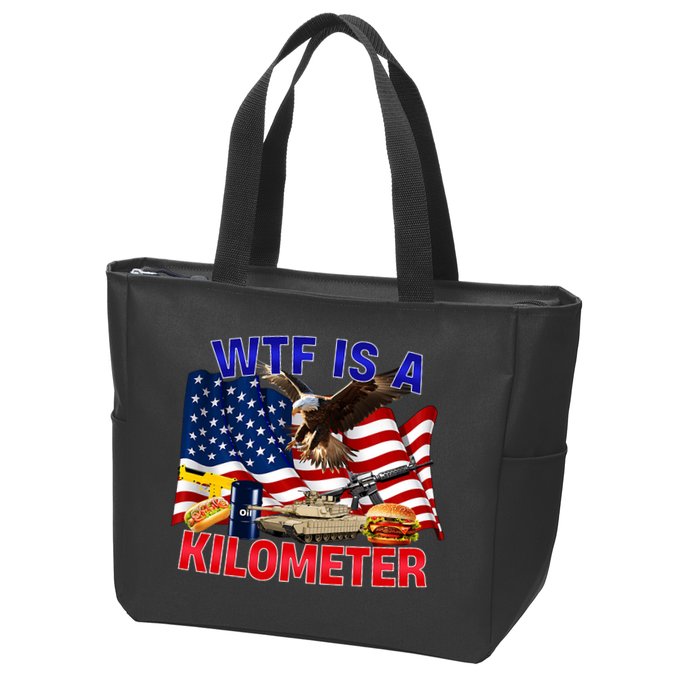 The Bald Eagle American Flag Wtf Is A Kilometer Zip Tote Bag