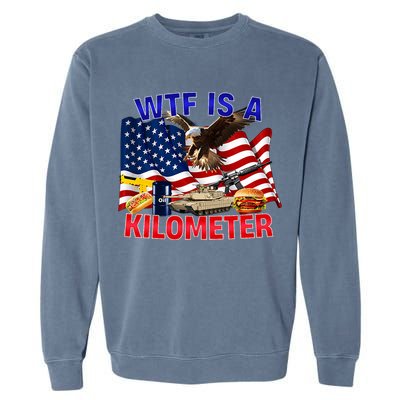 The Bald Eagle American Flag Wtf Is A Kilometer Garment-Dyed Sweatshirt