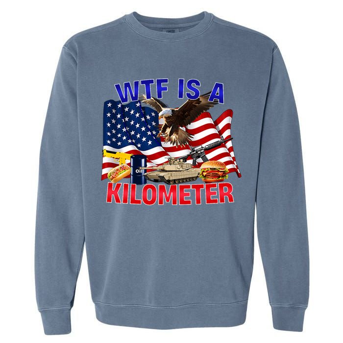 The Bald Eagle American Flag Wtf Is A Kilometer Garment-Dyed Sweatshirt