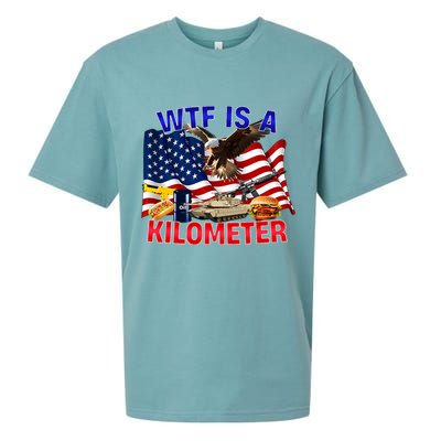 The Bald Eagle American Flag Wtf Is A Kilometer Sueded Cloud Jersey T-Shirt