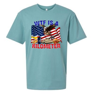 The Bald Eagle American Flag Wtf Is A Kilometer Sueded Cloud Jersey T-Shirt