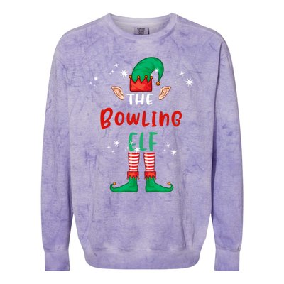 The Bowling Elf Matching Family Group Christmas Funny Xmas Gift Colorblast Crewneck Sweatshirt