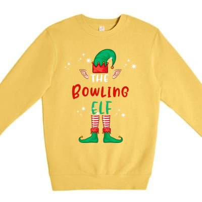 The Bowling Elf Matching Family Group Christmas Funny Xmas Gift Premium Crewneck Sweatshirt