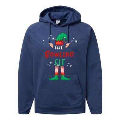 The Bowling Elf Matching Family Group Christmas Funny Xmas Gift Performance Fleece Hoodie