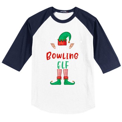 The Bowling Elf Matching Family Group Christmas Funny Xmas Gift Baseball Sleeve Shirt