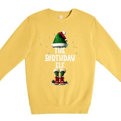 The Birthday Elf Costume Matching Family Christmas Elf Squad Swea Premium Crewneck Sweatshirt