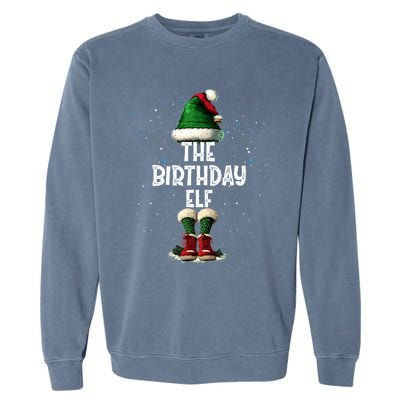 The Birthday Elf Costume Matching Family Christmas Elf Squad Swea Garment-Dyed Sweatshirt