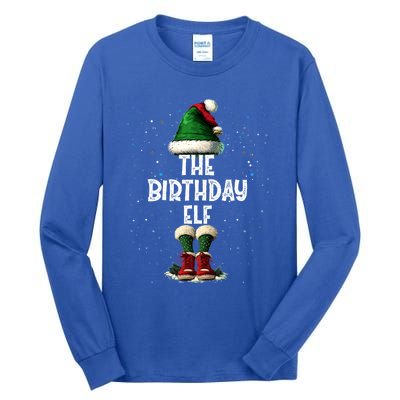 The Birthday Elf Costume Matching Family Christmas Elf Squad Swea Tall Long Sleeve T-Shirt