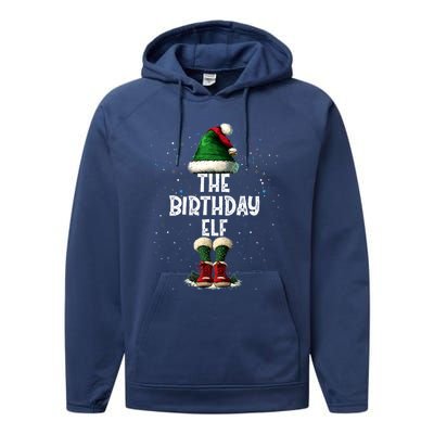 The Birthday Elf Costume Matching Family Christmas Elf Squad Swea Performance Fleece Hoodie