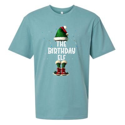 The Birthday Elf Costume Matching Family Christmas Elf Squad Swea Sueded Cloud Jersey T-Shirt