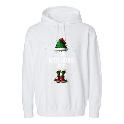 The Birthday Elf Costume Matching Family Christmas Elf Squad Swea Garment-Dyed Fleece Hoodie