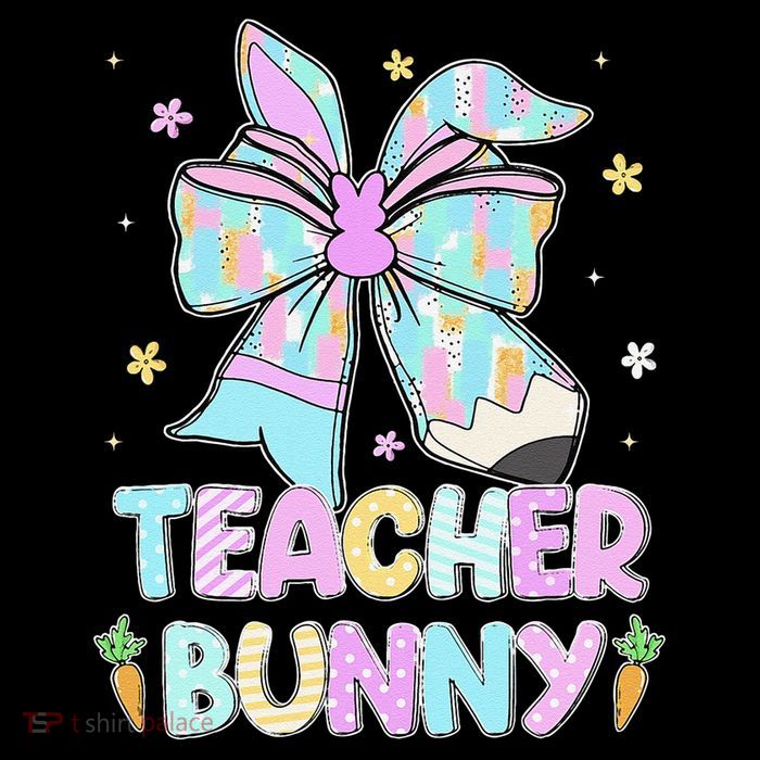 Teacher Bunny Ears Pencil Bow Teacher Life Easter Day Women Tank Top