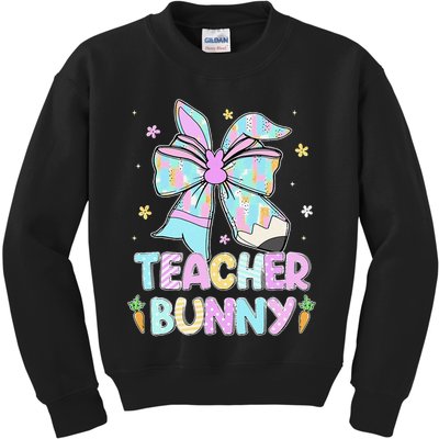 Teacher Bunny Ears Pencil Bow Teacher Life Easter Day Women Kids Sweatshirt