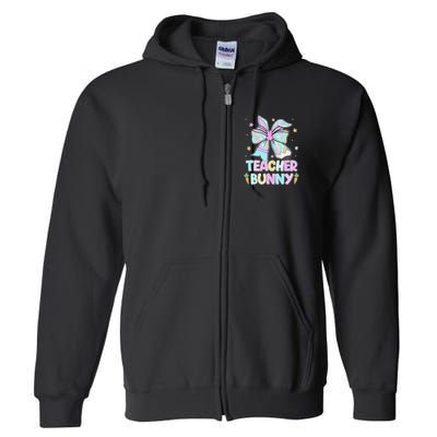 Teacher Bunny Ears Pencil Bow Teacher Life Easter Day Women Full Zip Hoodie
