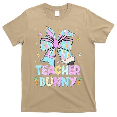 Teacher Bunny Ears Pencil Bow Teacher Life Easter Day Women T-Shirt