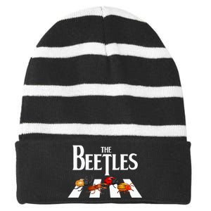 The Beetles Entomology Insect Bug Collector Entomologist Striped Beanie with Solid Band