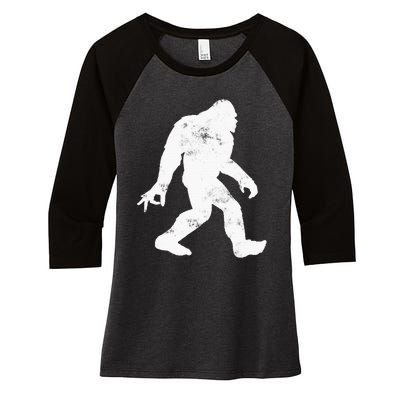 TSD845917 Big Foot Holiday Women's Tri-Blend 3/4-Sleeve Raglan Shirt