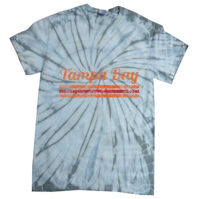 Tampa Bay Florida Retro Vintage Weathered Stripe Throwback Tie-Dye T-Shirt