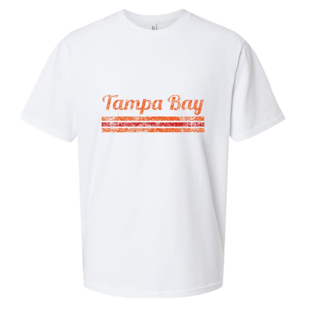 Tampa Bay Florida Retro Vintage Weathered Stripe Throwback Sueded Cloud Jersey T-Shirt