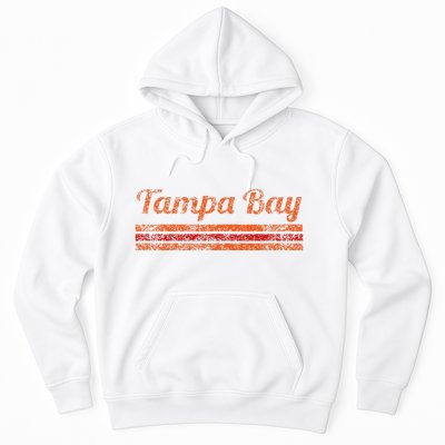 Tampa Bay Florida Retro Vintage Weathered Stripe Throwback Hoodie