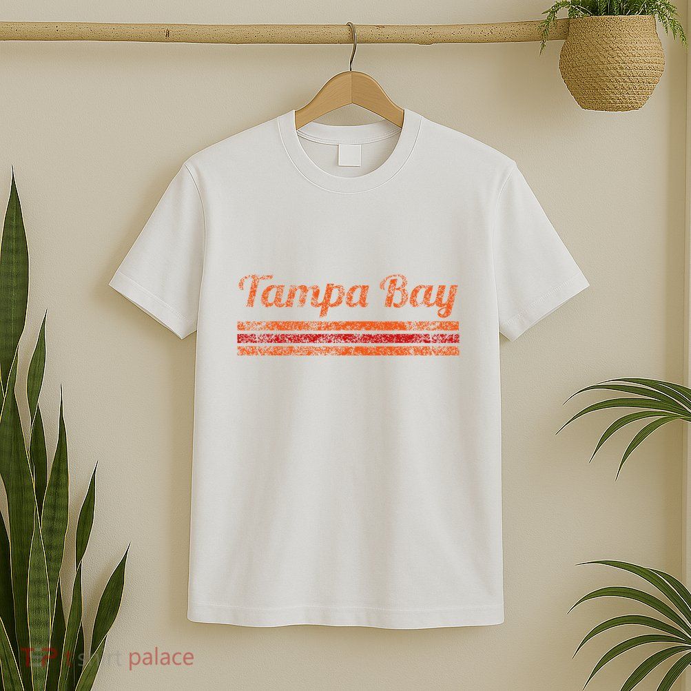 Tampa Bay Florida Retro Vintage Weathered Stripe Throwback T-Shirt