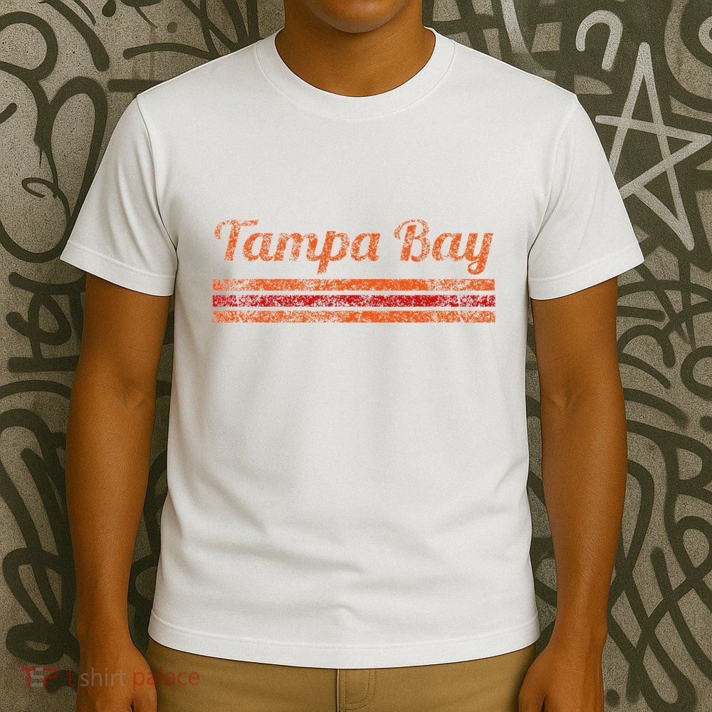 Tampa Bay Florida Retro Vintage Weathered Stripe Throwback T-Shirt